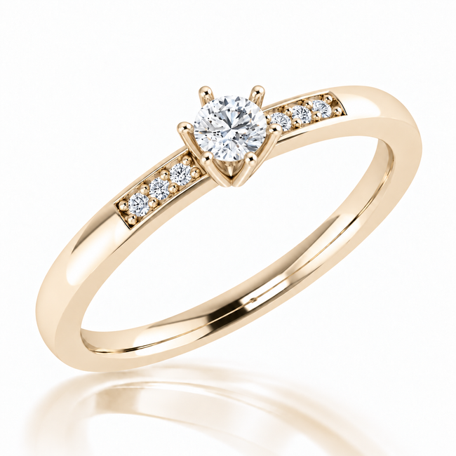 Verlobungsring M141 0,13ct. Brillant – Gelbgold