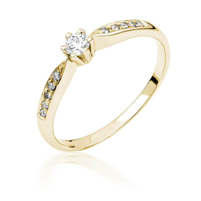 Verlobungsring M128 0,15ct. Brillant – Gelbgold