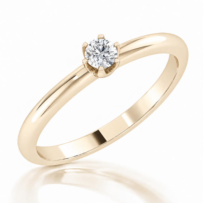 Verlobungsring M180 0,10ct. Brillant – Gelbgold